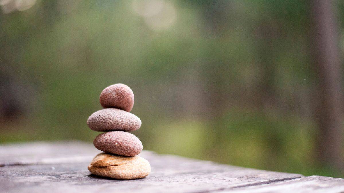 Stacked stones signifying balance